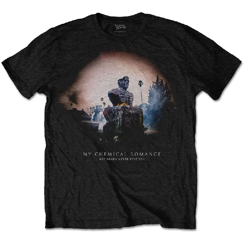 My Chemical Romance | Official Band T-Shirt | May Death Cover Striped Floral Plaid