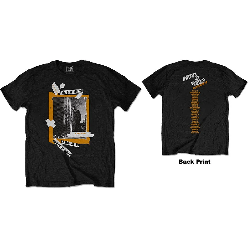 Nas | Official Band T-Shirt | Life's a Bitch (Back Print) Handmade Hand-knitted Hand-woven Nas | Official Band T-Shirt | Life's a Bitch (Back Print) Handmade Hand-knitted Hand-woven