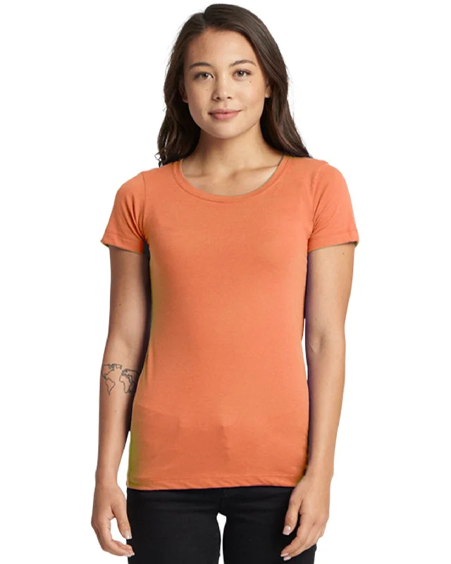 Next Level Ladies Ideal Short Sleeve Crew Tee | Light Orange Polka Dot Checkered Tartan Next Level Ladies Ideal Short Sleeve Crew Tee | Light Orange Polka Dot Checkered Tartan