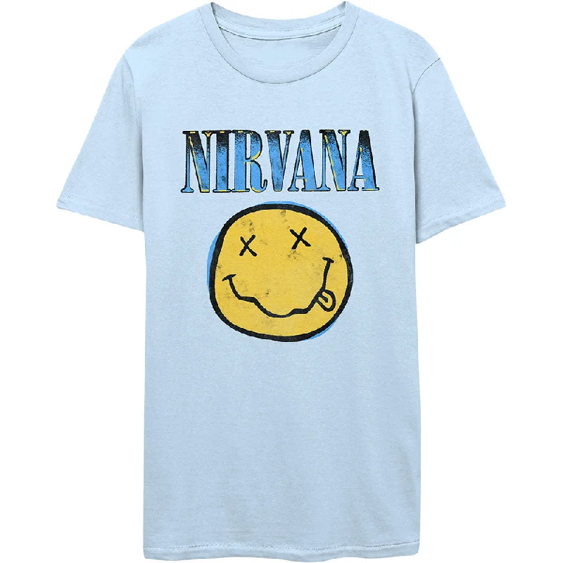 Nirvana | Official Band T-Shirt | Xerox Happy Face Satin Blend Silk Blend Wool Blend