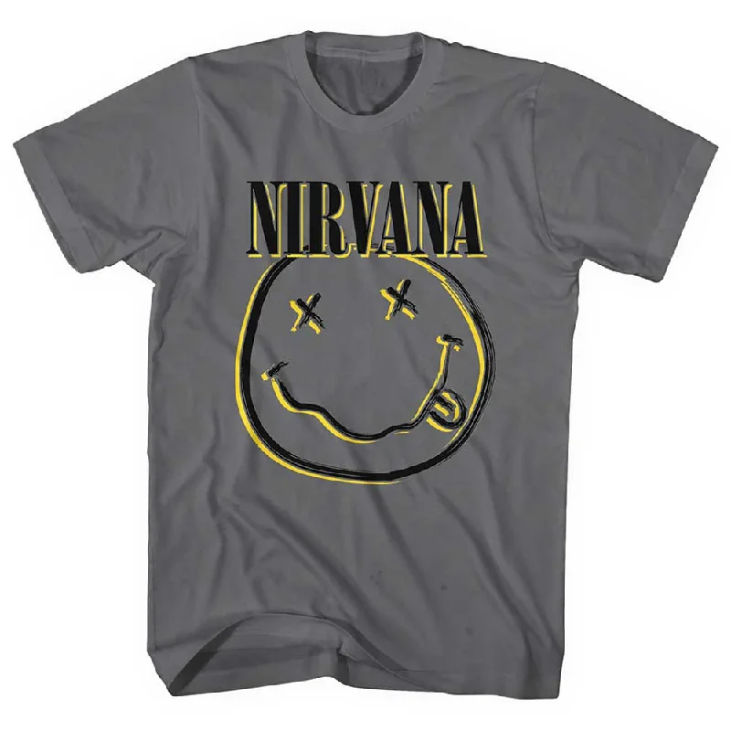 Nirvana | Official Band T-Shirt | Inverse Happy Face Lace Blend Ribbed Blend Corduroy Blend Nirvana | Official Band T-Shirt | Inverse Happy Face Lace Blend Ribbed Blend Corduroy Blend