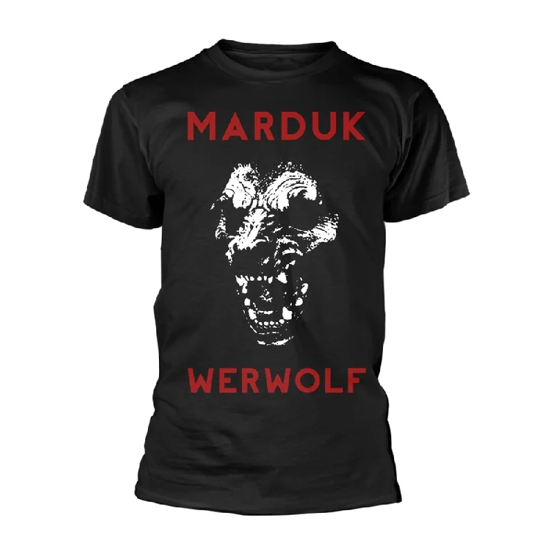 Marduk Unisex T-shirt: Werwolf (back print) Ribbed T-Shirt High Neck Heavyweight