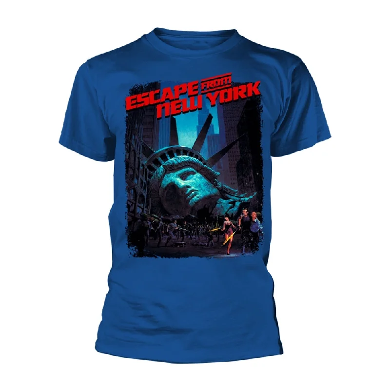 Escape From New York Unisex T-shirt: Movie Poster (Royal Blue) (back print) Zippered Front Buttoned Front Snap Front Escape From New York Unisex T-shirt: Movie Poster (Royal Blue) (back print) Zippered Front Buttoned Front Snap Front