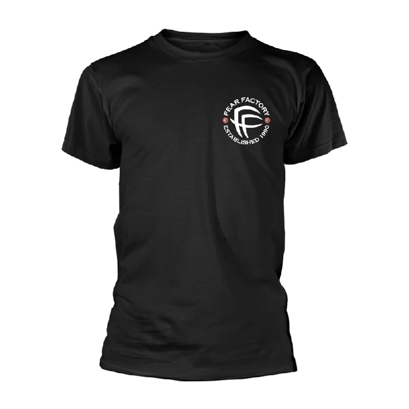 Fear Factory Unisex T-shirt: 30 Years Of Fear (back print) Ribbed Striped Patterned