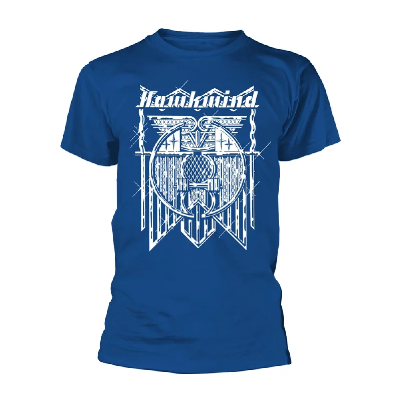 Hawkwind | Official Band T-Shirt | Doremi (blue) Collared Crew Neck Turtle Neck
