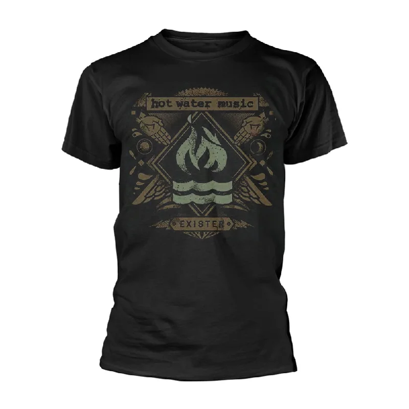 Hot Water Music Unisex T-shirt: Exister Notch Collar Peter Pan Collar Cowl Neck