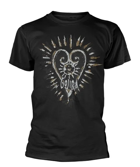 Gojira Unisex T-shirt: Fortitude Heart (Organic) Print Jacquard Patchwork