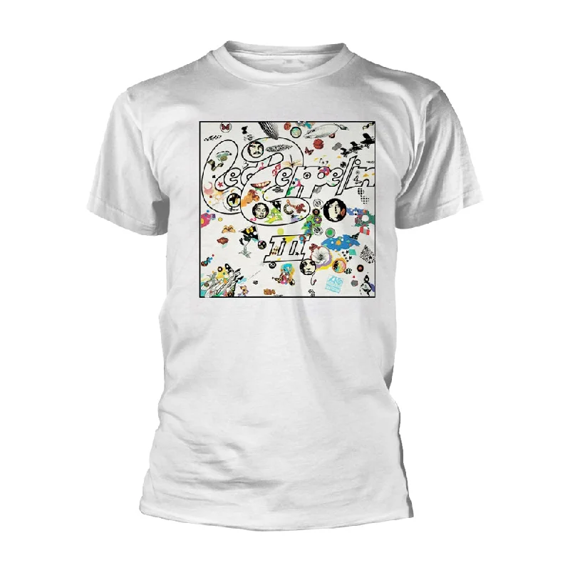 Led Zeppelin Unisex T-shirt: III Album Ribbed Striped Patterned