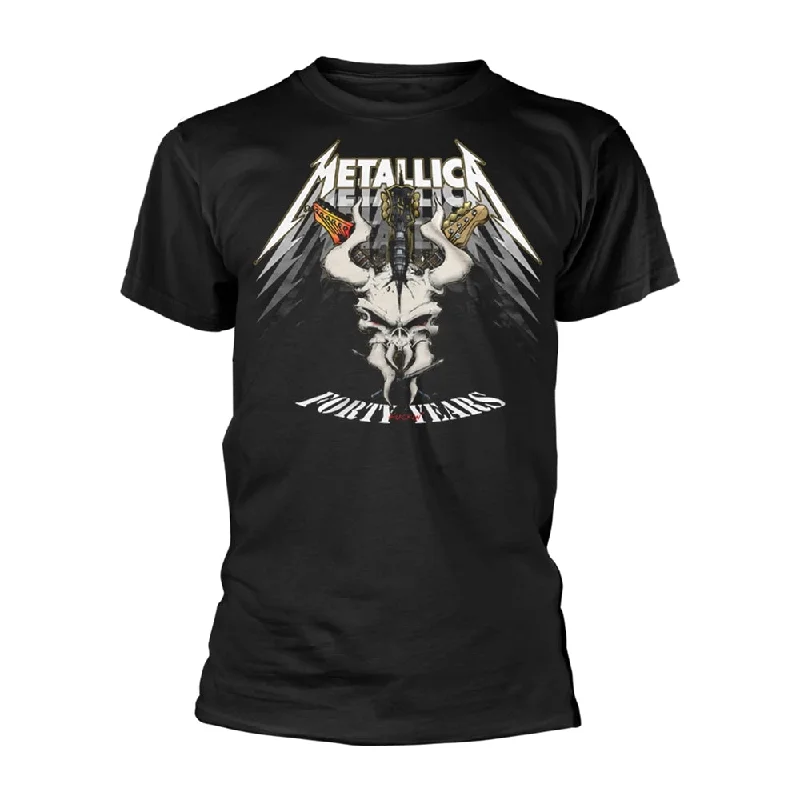 Metallica Unisex T-shirt: 40th Anniversary Forty Years (back print) Zippered Buttoned Snapped