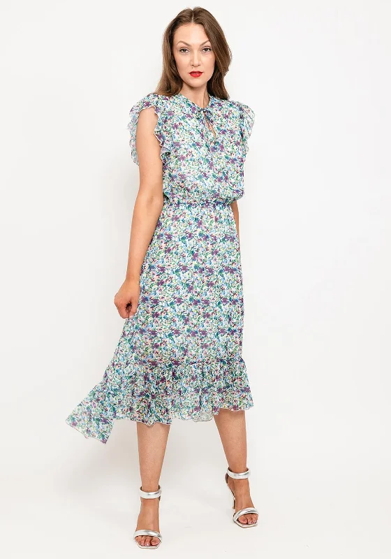 Seventy1 Ditsy Floral Ruffle Midi Dress, Multi Stylish Wraparound Midi Dress