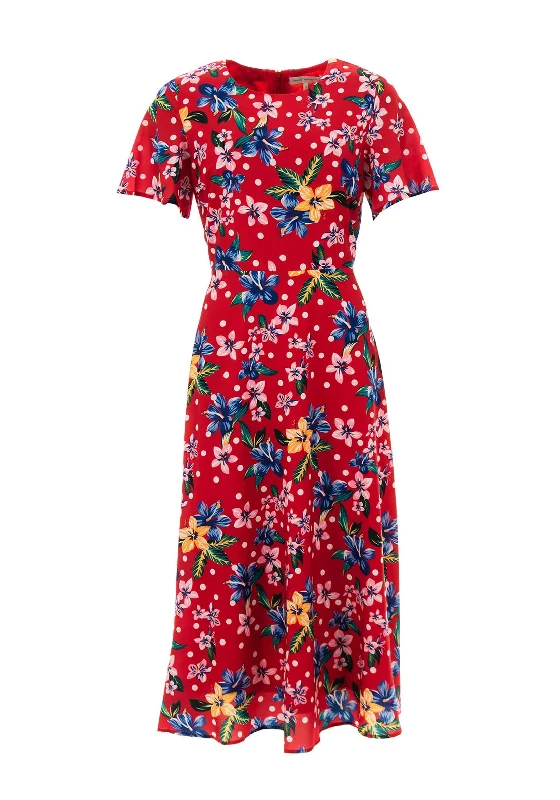 Seventy1 Floral & Dot Print Midi Dress, Red Multi Cozy Tie-Dye Midi Dress