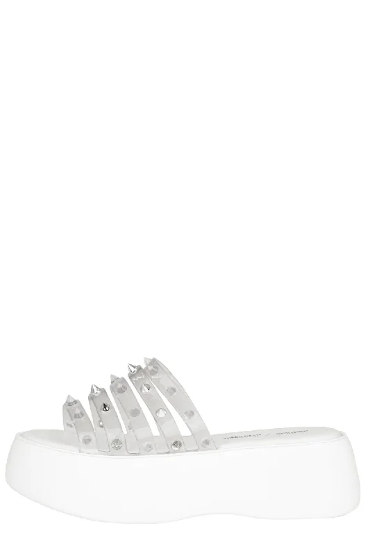 Jean Paul Gaultier Melissa Becky Punk Love in White Stylish Plus Size Denim Jeans