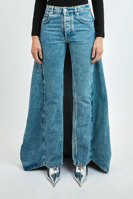 Jean Paul Gaultier x Shayne Oliver Denim Fishtail Jean Comfortable Flare Leg Jeans