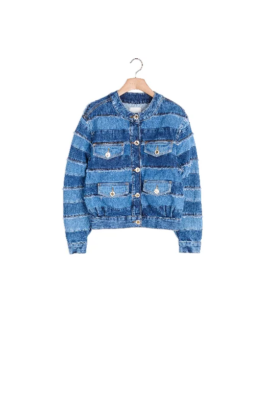 Blouson en jean court oversize Comfortable Distressed Straight-Leg Jeans