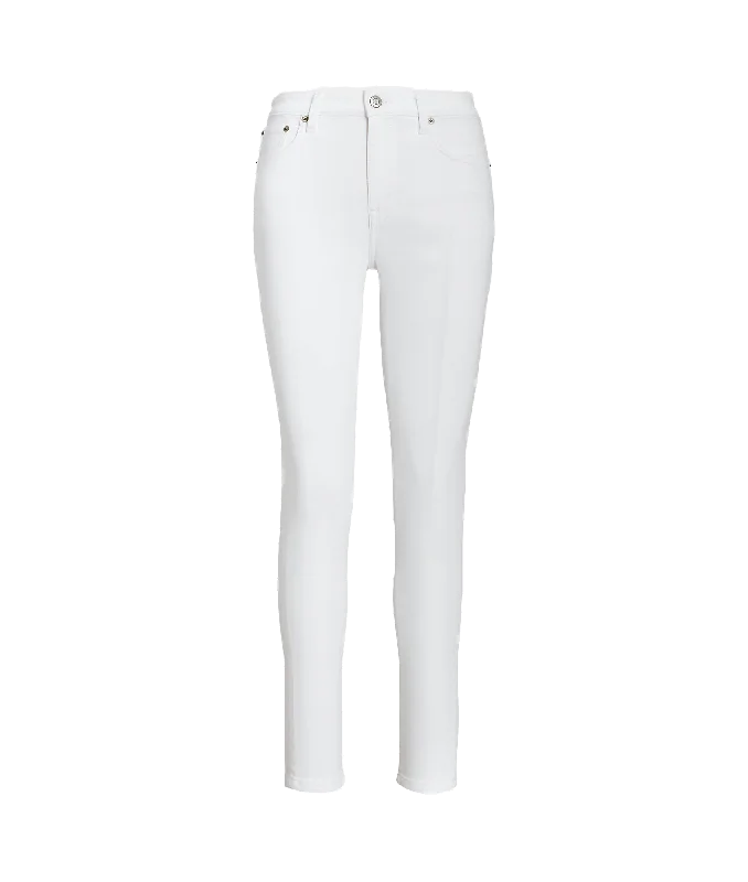 High-rise Skinny Ankle Jean - White Chic Rolled Cuff Denim Jeans