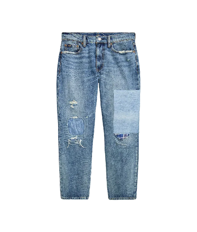 Relaxed Tapered Jean - Blue Trendy Layered Pocket Jeans