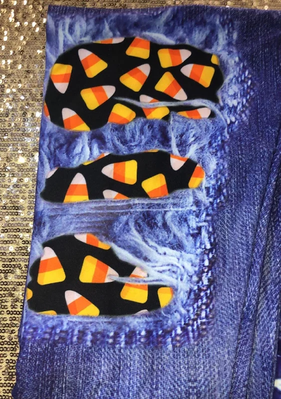 Jean Style with Candy Corn Holes Chic Ripped Jeans