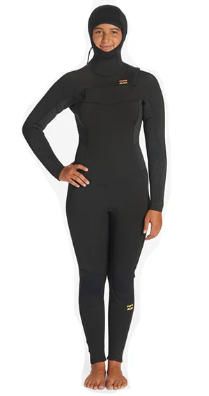 Billabong 5/4 Synergy Hooded Women's Wetsuit Hoodie with Elastic Cuffs Stretchable Comfortable