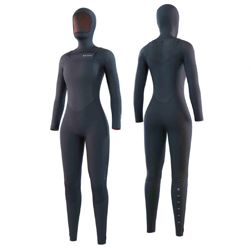 2024 Mystic Gem Hooded 6/4/3mm Women's Winter Wetsuit Hoodie with Bell Sleeves Flared Feminine