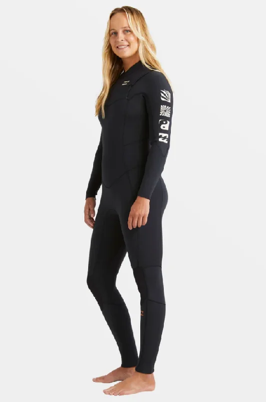 Billabong Synergy Natural 5/4 Hooded Women's Wetsuit Hoodie with Exposed Zipper Edgy Industrial