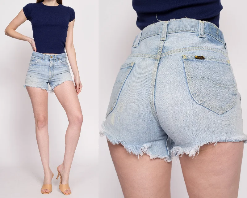 60s 70s Lee Riders Cut Off Jean Shorts - 29" Waist Classic Slim Fit Jeans