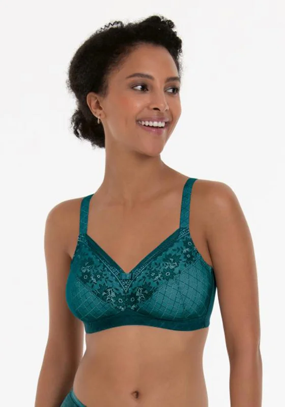 Anita Rosemary Wire Free Mastectomy Bra, Emerald Green Seamless Bra Design