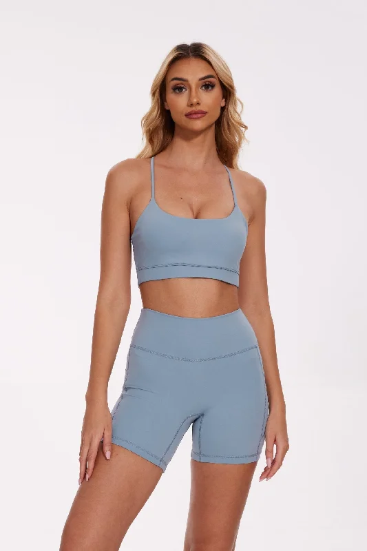 Breeze Halter Sports Bra - Ice Blue Soft Strapless Bra