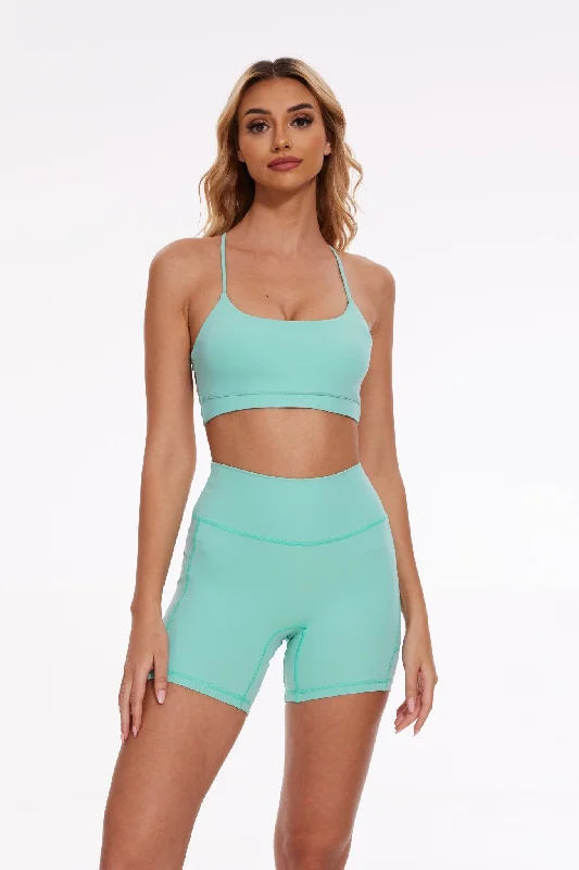 Breeze Halter Sports Bra - Mint Green Comfortable Lace Bralette