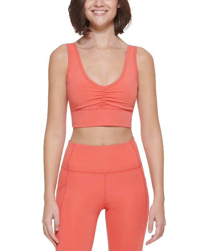 Calvin Klein Performance Ruched Longline Sports Bra Comfortable Lounge Bra