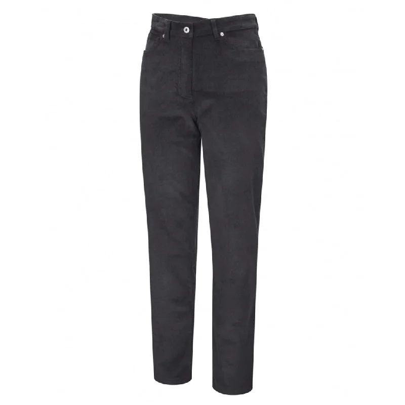 Ceres Ladies Stretch Cord Jean - Smokey Grey by Hoggs of Fife Comfortable Straight-Legged Denim
