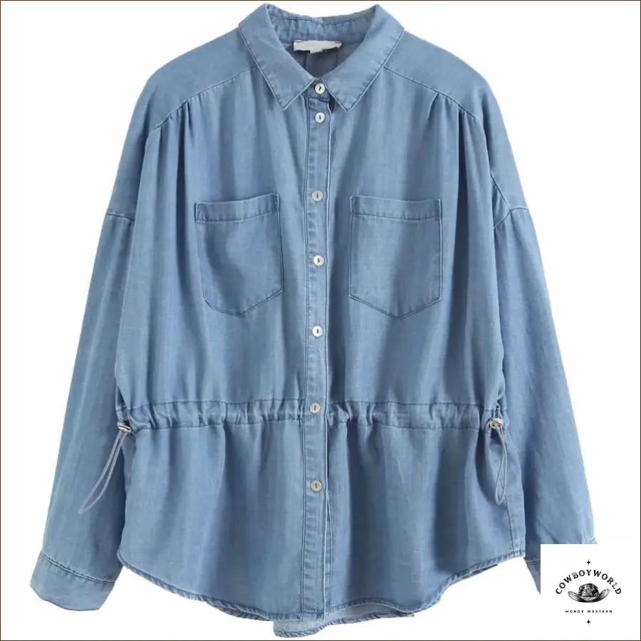 Chemise en Jean Country Femme Fashionable Raw Edge Jeans