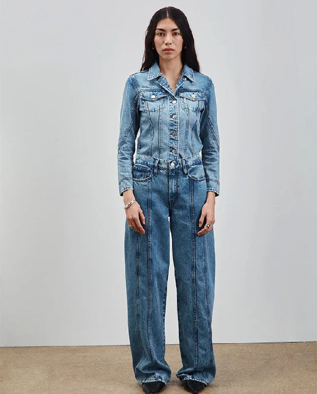 Contoured Sling jean Vintage Blue Comfortable Full-Length Denim Jeans