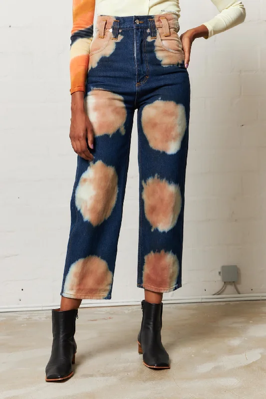 Baggy Jean Crater Elegant High-Waisted Flared Jeans