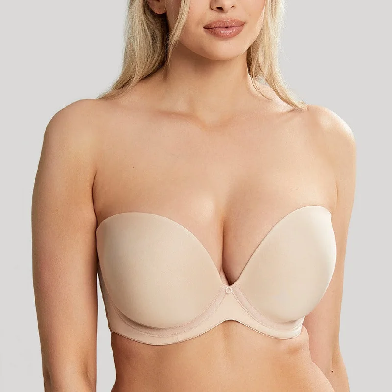 Faith Moulded Plunge Strapless Bra In Latte - Cleo by Panache Classic Wire-Free Bra