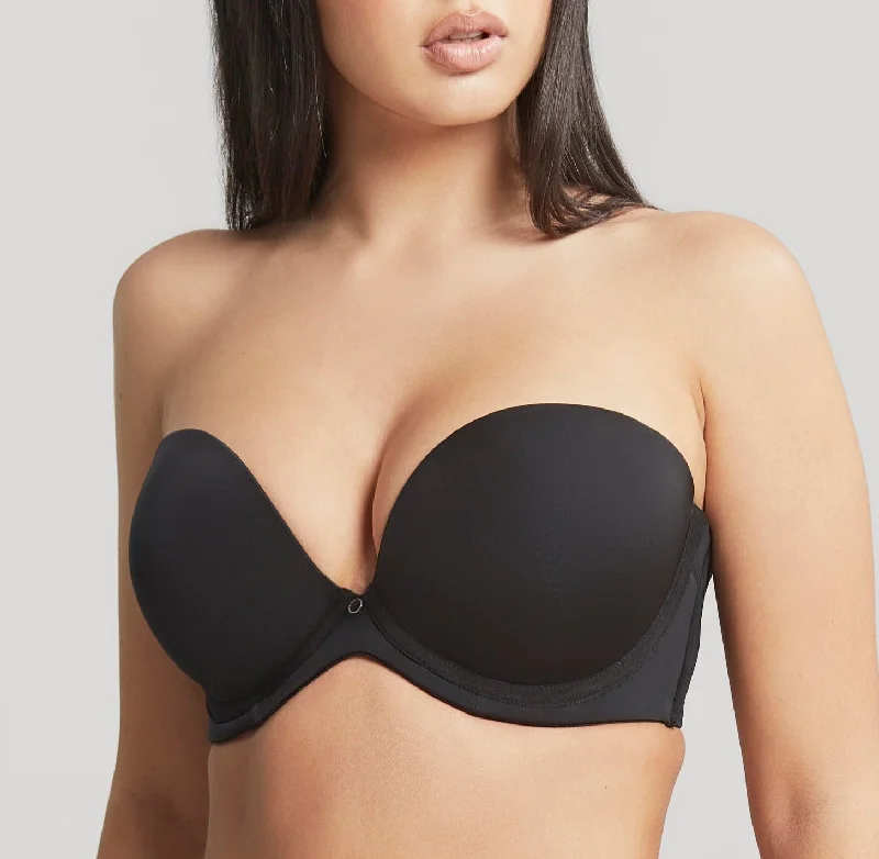 Faith Moulded Plunge Strapless Bra In Noir - Cleo by Panache Adjustable Back Bra