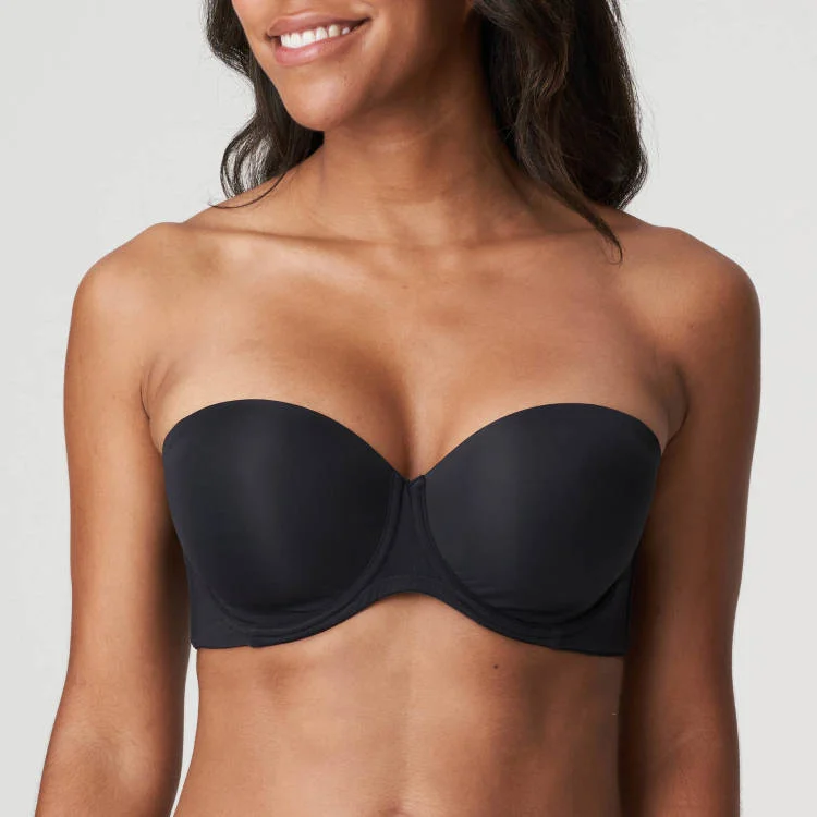 Figuras Padded Bra Strapless In Charcoal - PrimaDonna Comfortable Fit Bralette