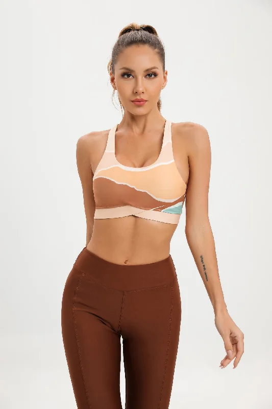 Golden Mountain Strappy Bra Sporty Wireless Bra