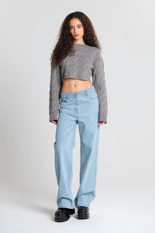 GOODE JEAN Trendy Pleated Waist Jeans