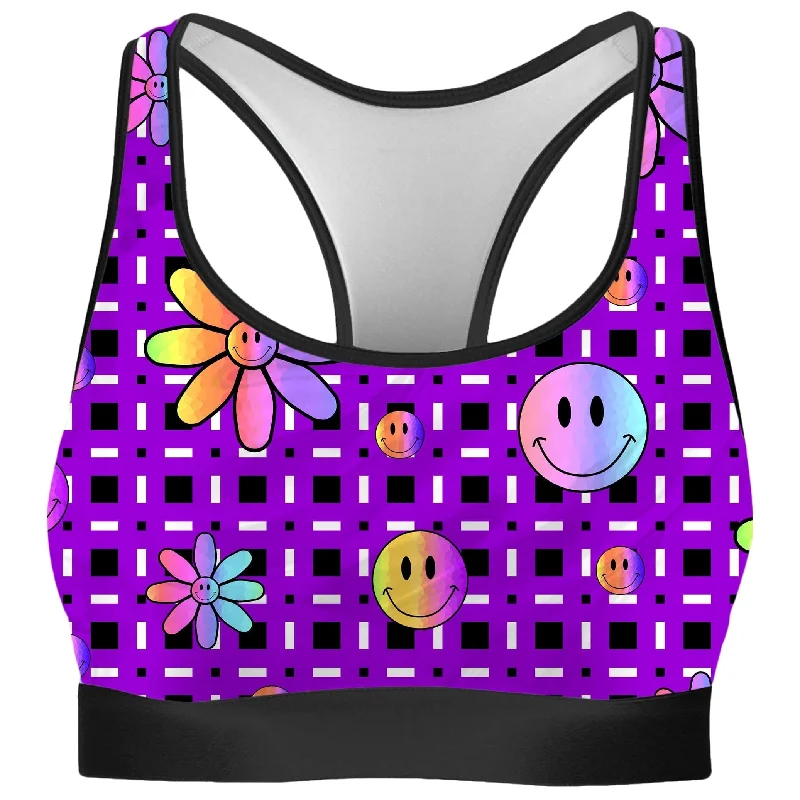 Happiness On Purple Rave Bra Comfortable Bralette Style