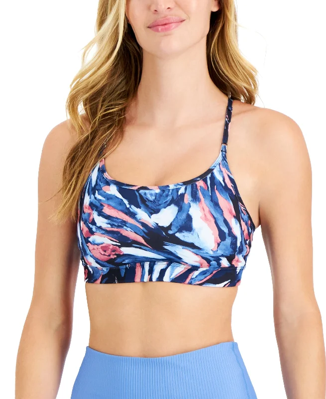 ID Ideology Womens Painterly Waves Low Impact Sports Bra Push-Up Padded Bra