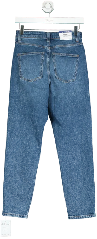New Look Blue Beverley Mom Jean UK 6 Elegant Dark-Wash Bootcut Jeans