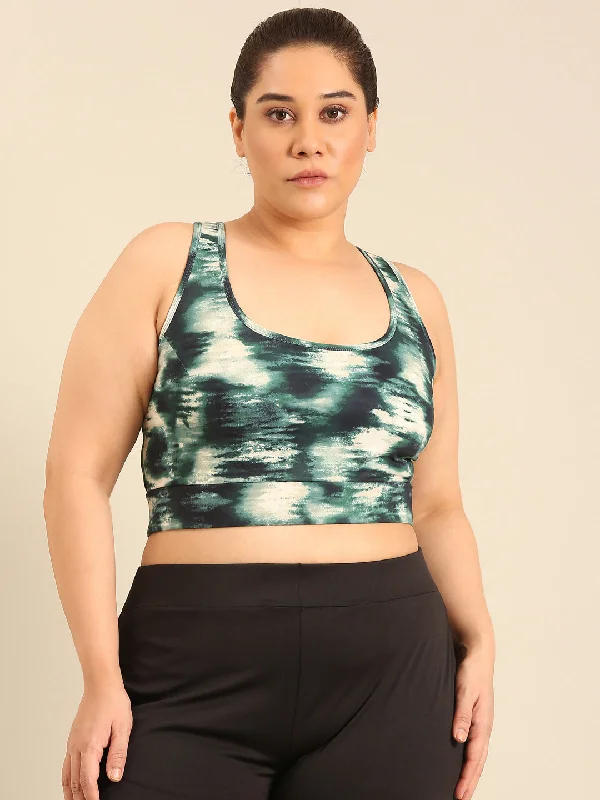 Plus Size Green Rapid-Dry Sports Bra Smooth Stretch Bra