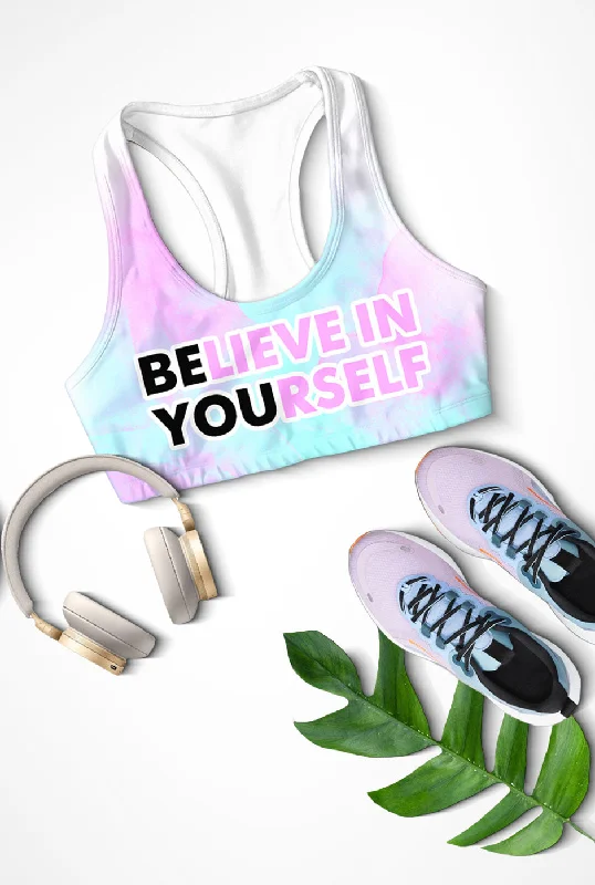 CLEARANCE! 65% off with code: VIP65 - Be You Stella Pink & Mint Seamless Racerback Sport Yoga Bra - Women Adjustable Fit Bra