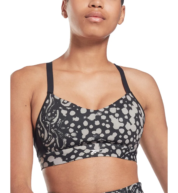 Reebok Womens Lux Medium-Impact Strappy-Back Sports Bra Ultra-Light Bra