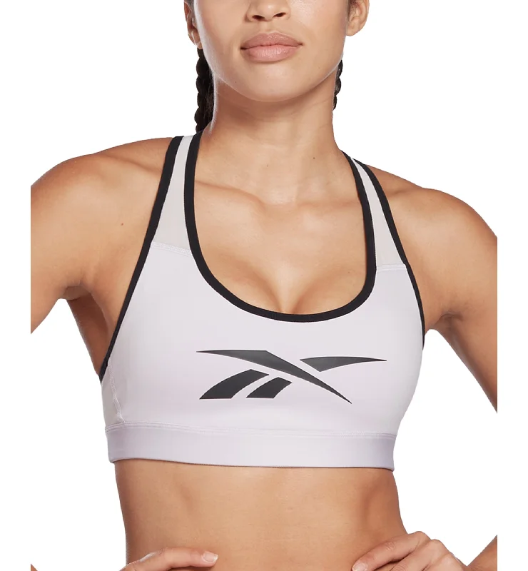 Reebok Womens Lux Vector Medium Impact Sports Bra Chic Lace Bralette