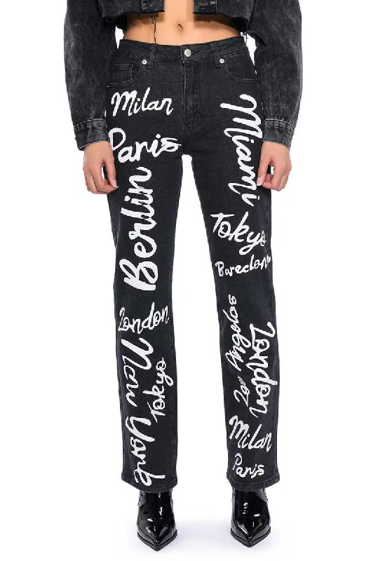 REPRESENT HIGH RISE STRAIGHT LEG JEAN Trendy Wide-Legged High-Waist Jeans