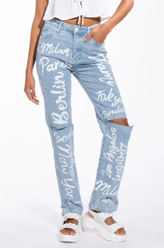 REPRESENT HIGH RISE STRAIGHT LEG JEAN Comfortable Drawstring Waist Jeans
