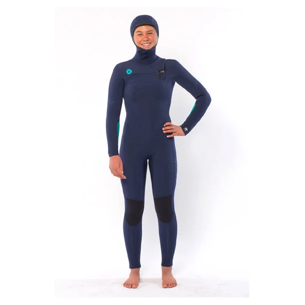 Sisstrevolution 7 Seas 5/4mm Hooded Chest Zip Wetsuit - Strong Blue Hoodie with Magnetic Closure Innovative Modern