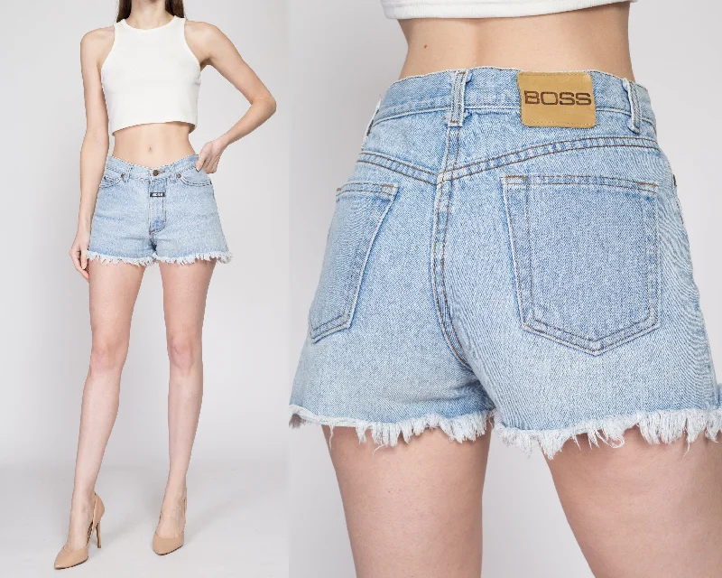 Small 90s Boss Light Wash Jean Shorts Elegant Wide-Leg Jeans