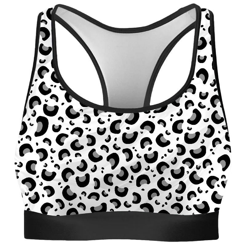 Snow Leopard Print Rave Bra High Support Bra